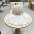 WIDE BRIM HALF HEAD HAT MODEL 650677 IN BEIGE MESH FABRIC