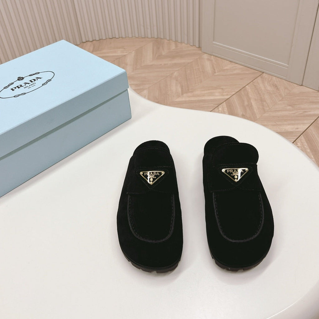 PRA SABOTS MULES BLACK SUEDE