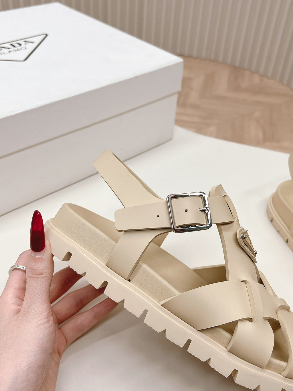 Pra Interwoven Straps Sandals 30 Beige