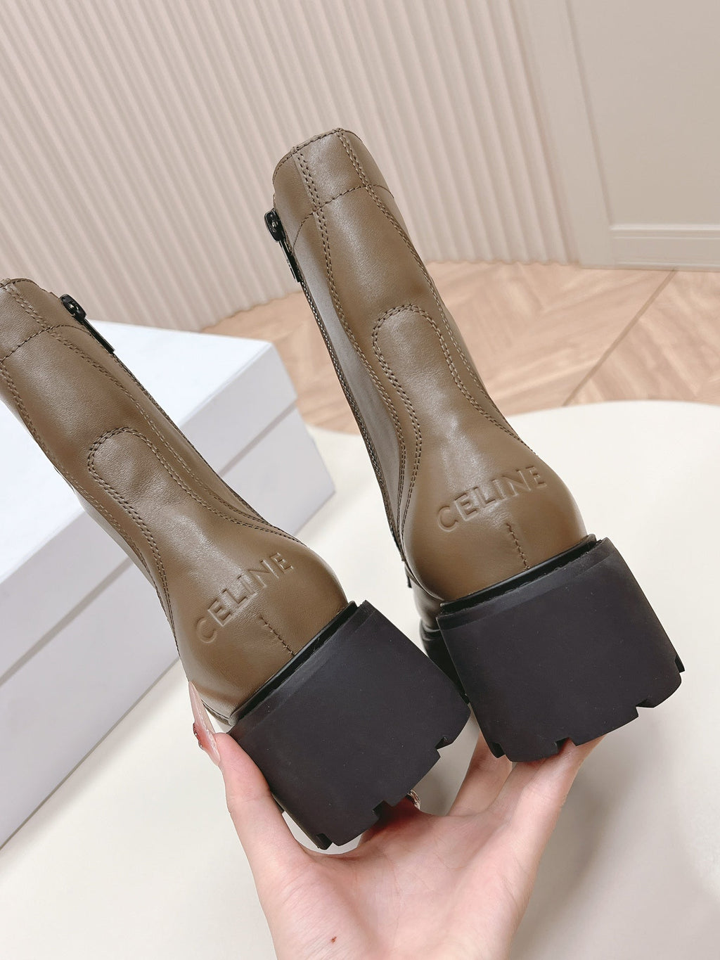 TRIOMPHE RANGERS MID LACE-UP BOOT IN CHOCOLATE BROWN CALFSKIN