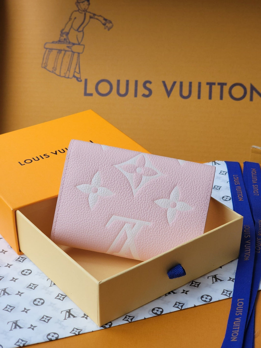 VICTORINE WALLET 12 IN LIGHT PINK MONOGRAM EMPREINTE CALFSKIN