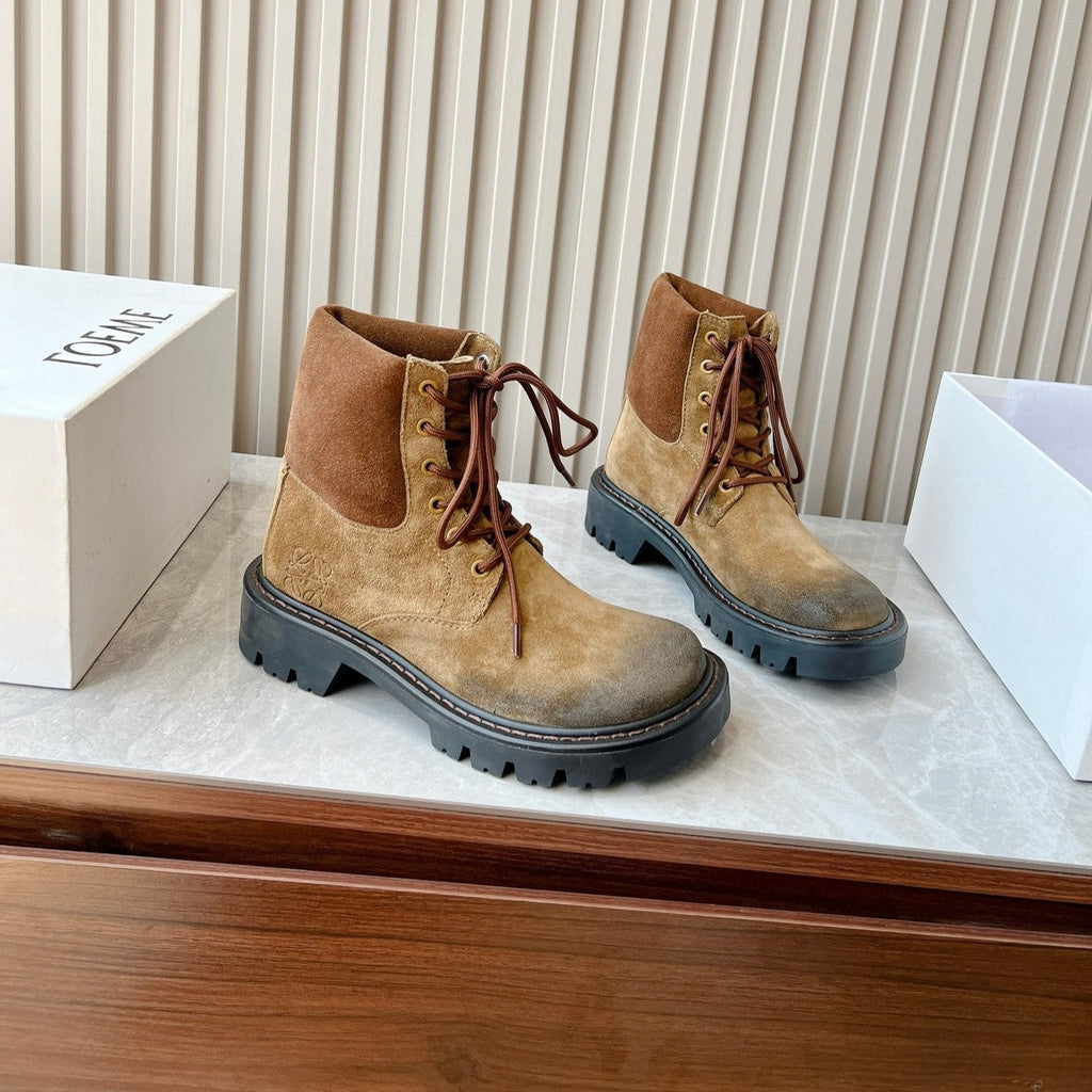 LW SIERRA COMBAT BOOT BROWN AND BLACK SUEDE