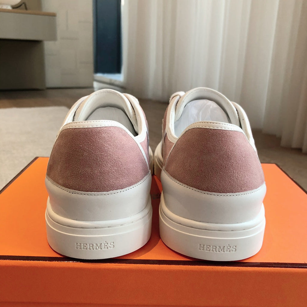 GET SNEAKER WHITE CALFSKIN AND PINK SUEDE