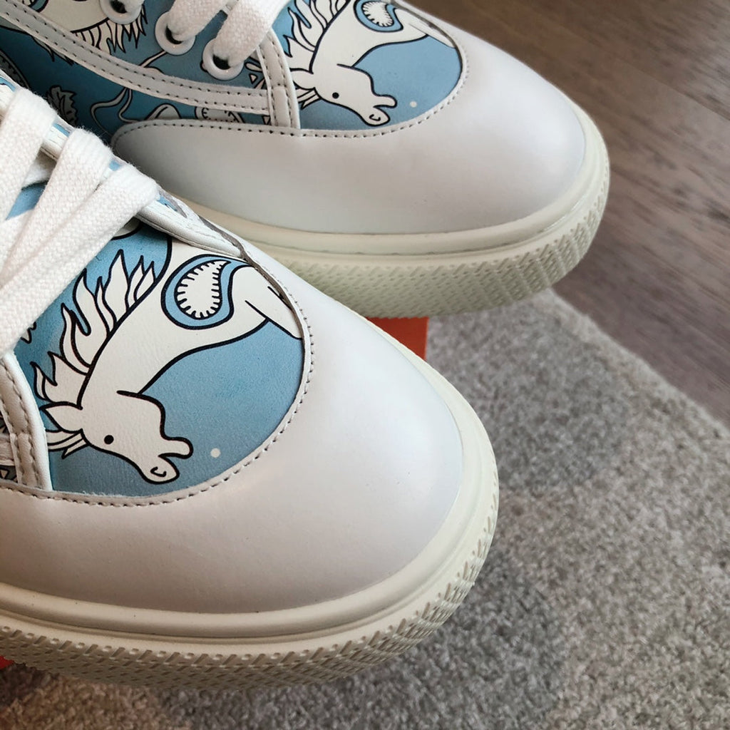 GET SNEAKER WHITE CALFSKIN WITH SKY MOTIFS