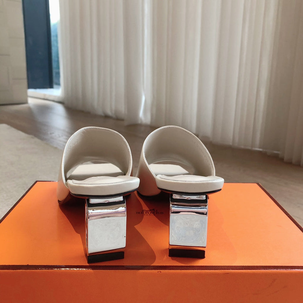 ICONIQUE 60 SANDAL WHITE CALFSKIN