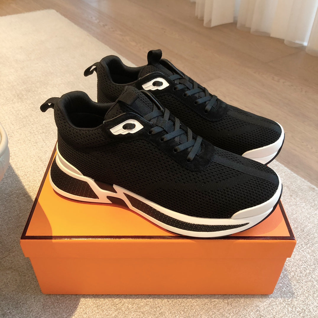 HEROS SNEAKER IN BLACK BREATHABLE MESH FABRIC