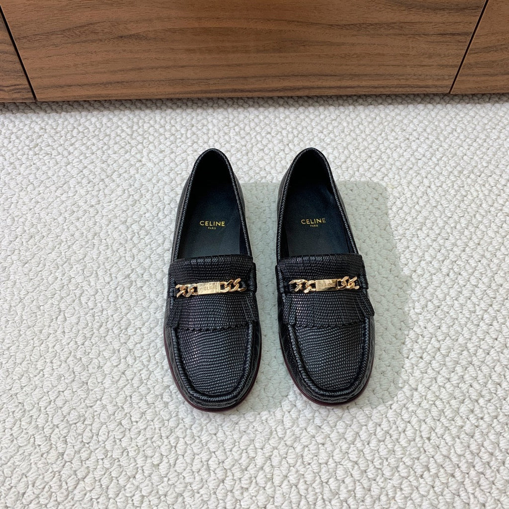 LUCO LOAFER WITH FRINGES IN BLACK LAMBSKIN