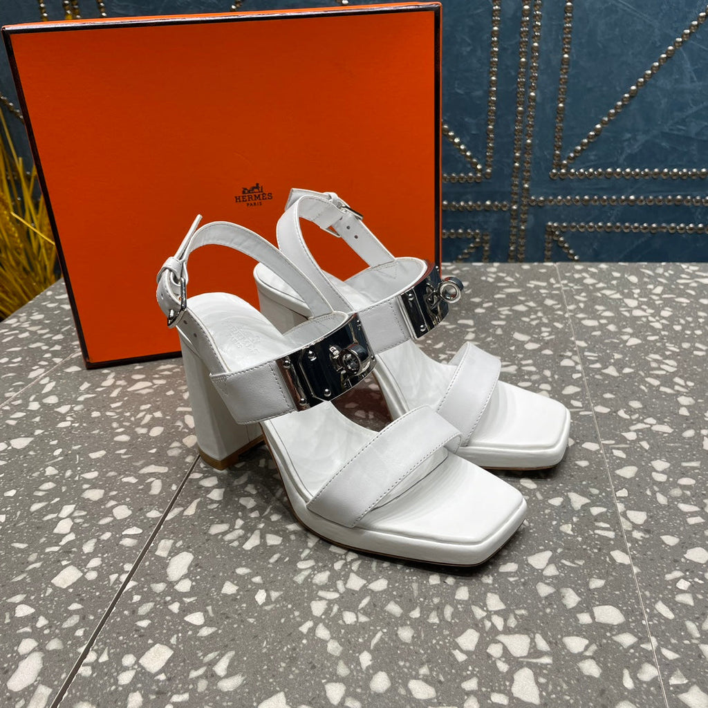 ILONA SANDAL 95 WHITE CALFSKIN
