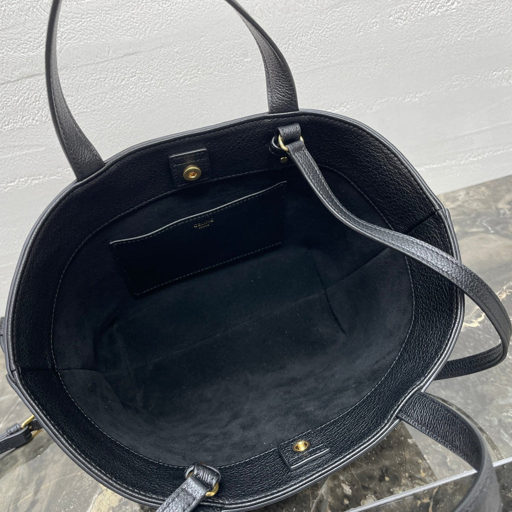 MINI CABAS ANAÏS CUIR TRIOMPHE 21 IN BLACK GRAINED CALFSKIN