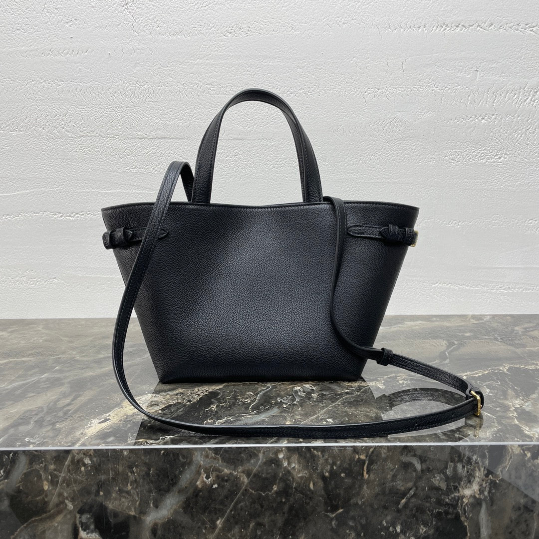 MINI CABAS ANAÏS CUIR TRIOMPHE 21 IN BLACK GRAINED CALFSKIN