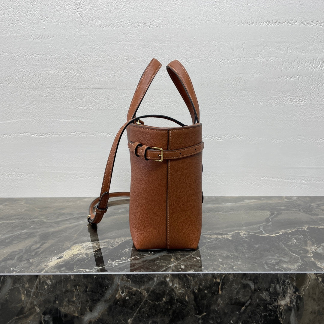 MINI CABAS ANAÏS CUIR TRIOMPHE 21 IN BRONZE ORANGE GRAINED CALFSKIN