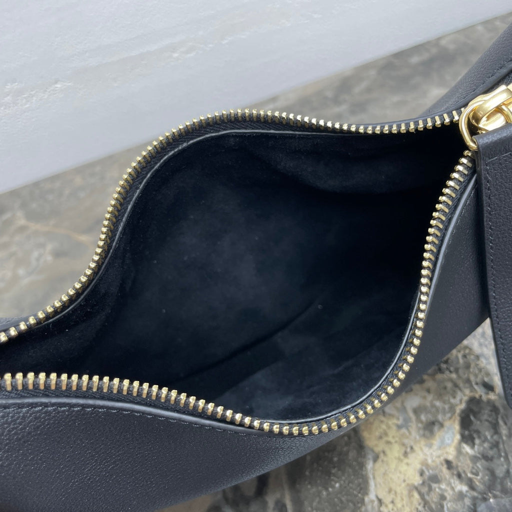 CELINE 25S TEEN LULU BAG 24 IN BLACK CALFSKIN GOLD HARDWARE