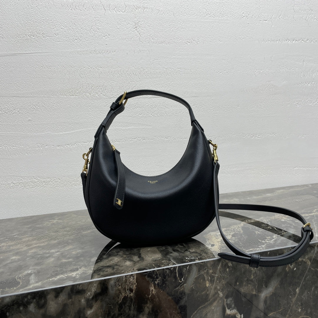 CELINE 25S TEEN LULU BAG 24 IN BLACK CALFSKIN GOLD HARDWARE