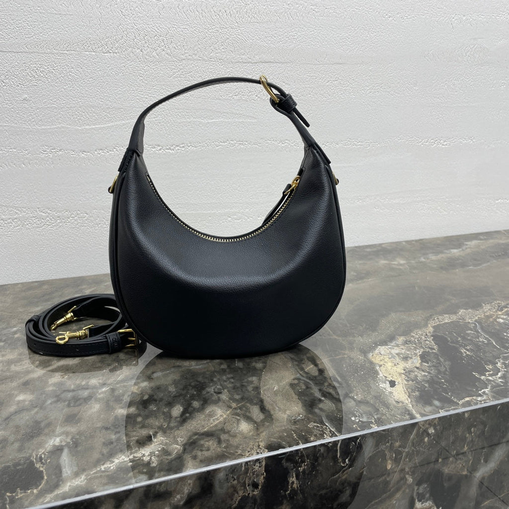 CELINE 25S TEEN LULU BAG 24 IN BLACK CALFSKIN GOLD HARDWARE