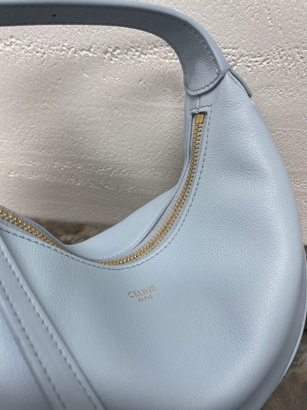 CELINE 25S TEEN LULU BAG 24 IN LIGHT BLUE CALFSKIN GOLD HARDWARE