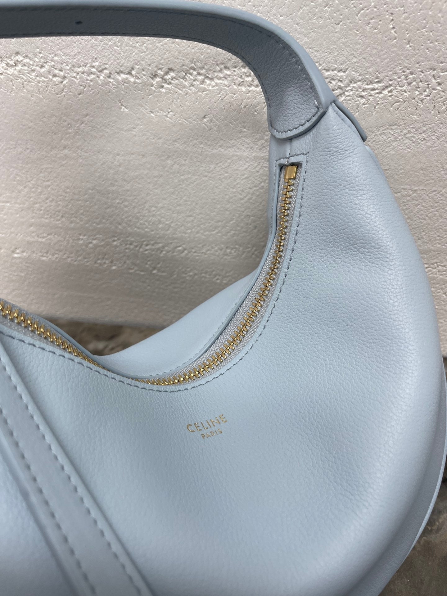 CELINE 25S TEEN LULU BAG 24 IN LIGHT BLUE CALFSKIN GOLD HARDWARE