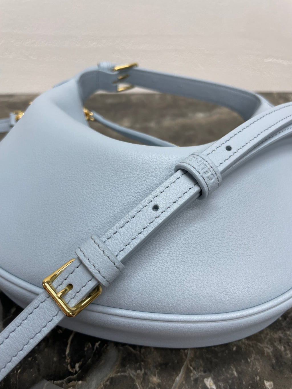 CELINE 25S TEEN LULU BAG 24 IN LIGHT BLUE CALFSKIN GOLD HARDWARE