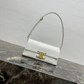 CELINE 25S TRIOMPHE BAG 24 IN WHITE SHINY CALFSKIN