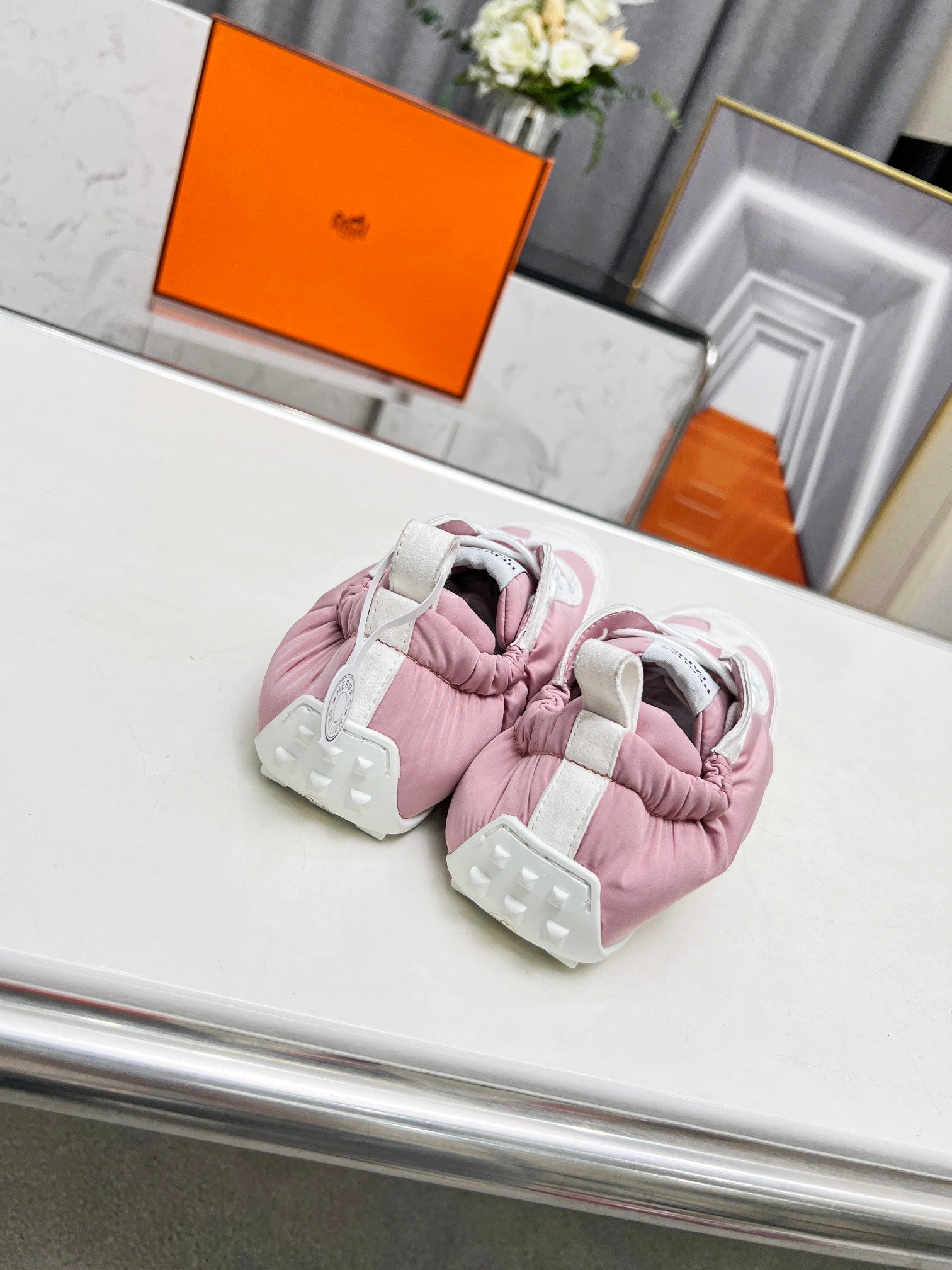 SKATEBOARD SHOES LIGHT PINK MIX WHITE SUEDE