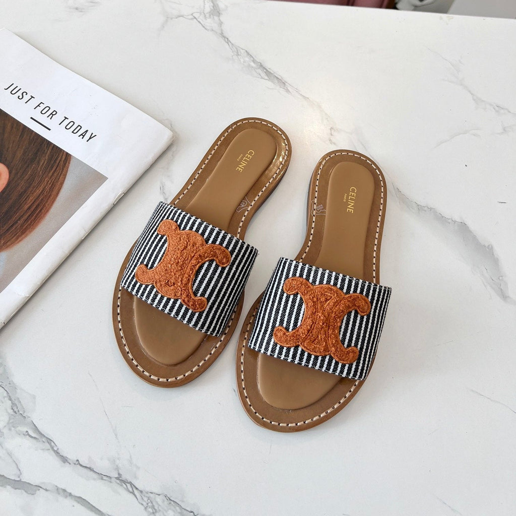 LYMPIA MULE BLACK MIX WHITE CANVAS WOOL LOGO