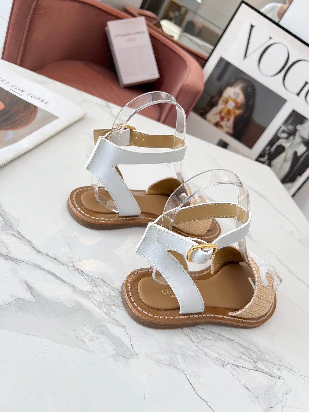 TRIOMPHE SANDALS BEIGE RAFFIA WHITE WOOL