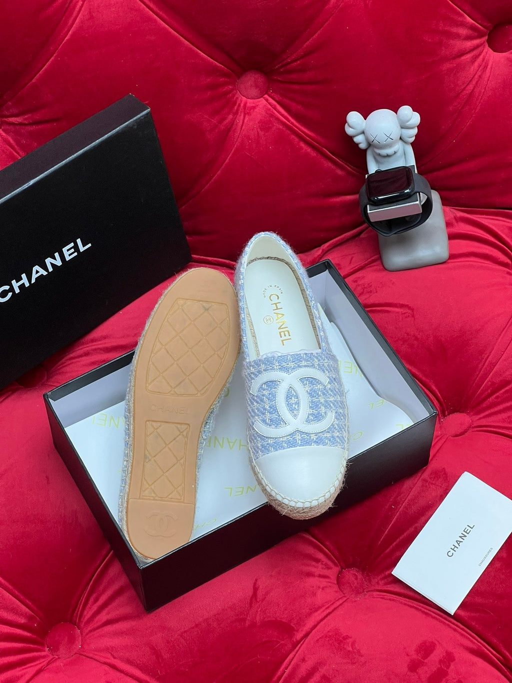 WOVEN LOAFERS IN LIGHT BLUE FABRIC