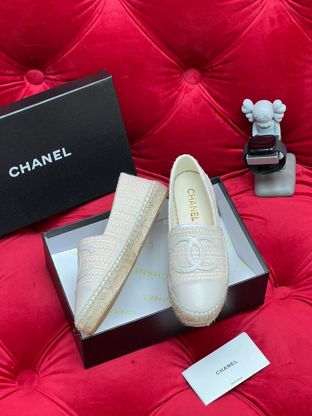 WOVEN LOAFERS IN WHITE BEIGE FABRIC