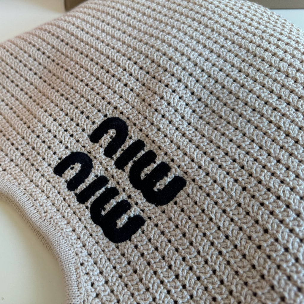 HOLLOW KNITTED TOTE BAG 35 IN OFF WHITE MIX BLACK WOVEN FABRIC