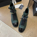 ALPHABET MARTIN BOOTS IN FOREST GREEN LAMBSKIN
