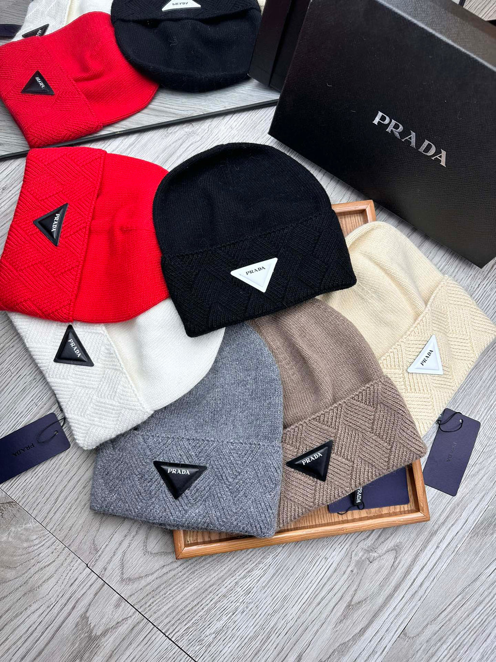 BEANIE HAT IN SHADOW GRAY WOOL AND RABBIT FUR 436396