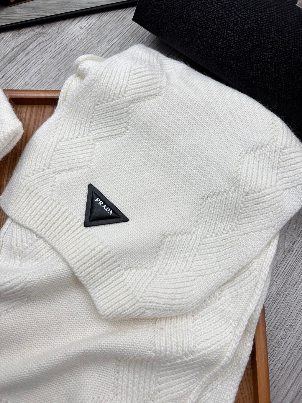 SET SCARF AND HAT IN WHITE WOOL AND RABBIT FUR 397408