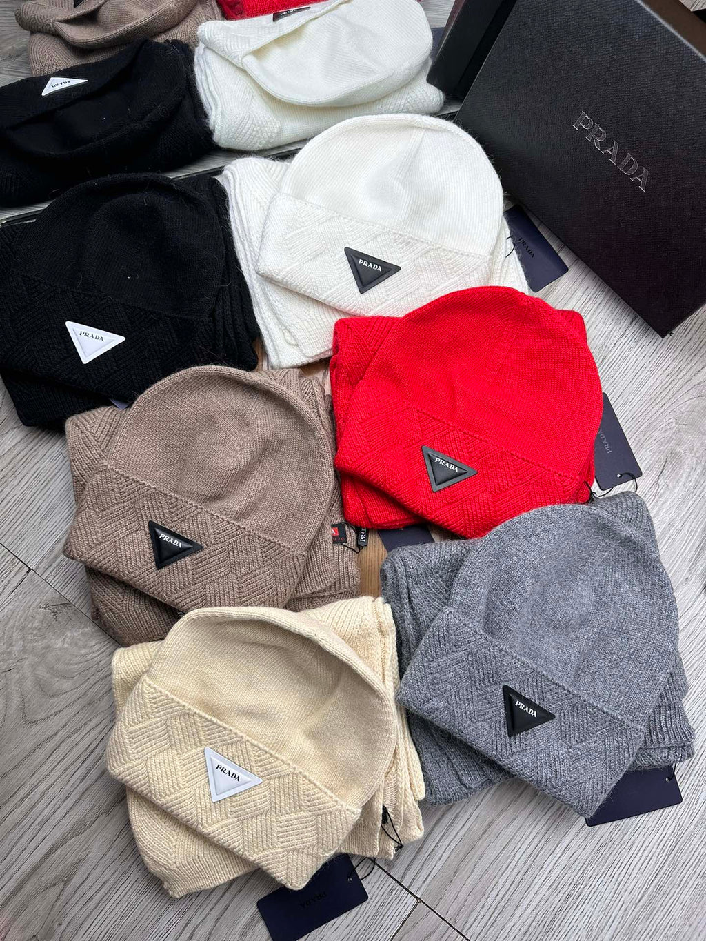 SET SCARF AND HAT IN MEDIUM BROWN WOOL AND RABBIT FUR 397406