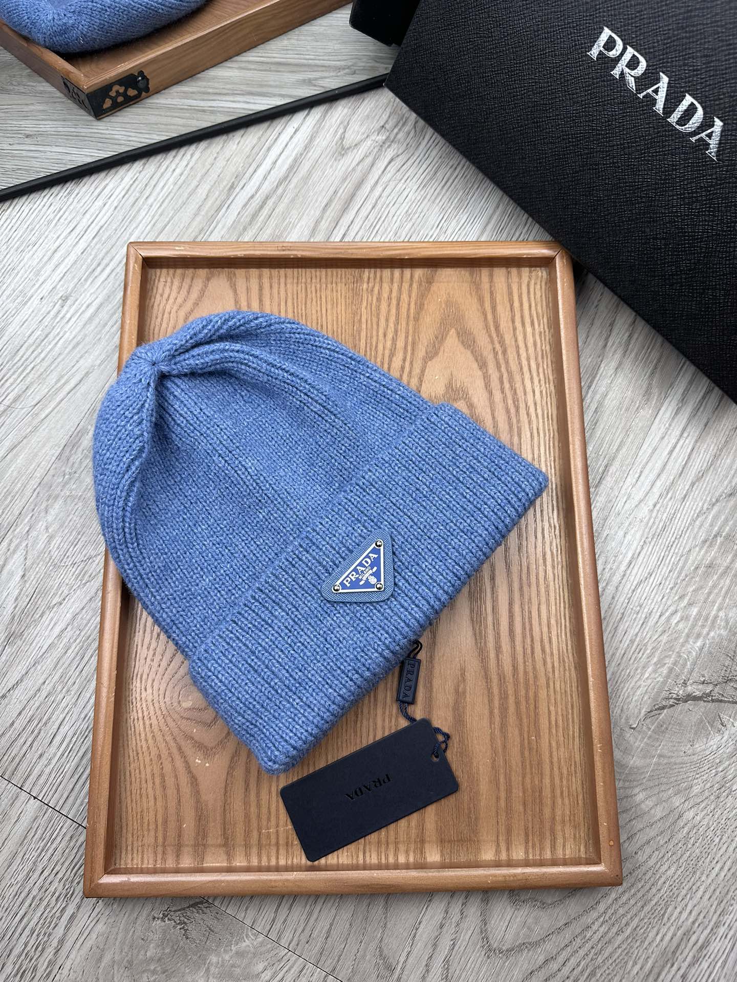 BEANIE HAT IN DOGGER BLUE WOOL 332396