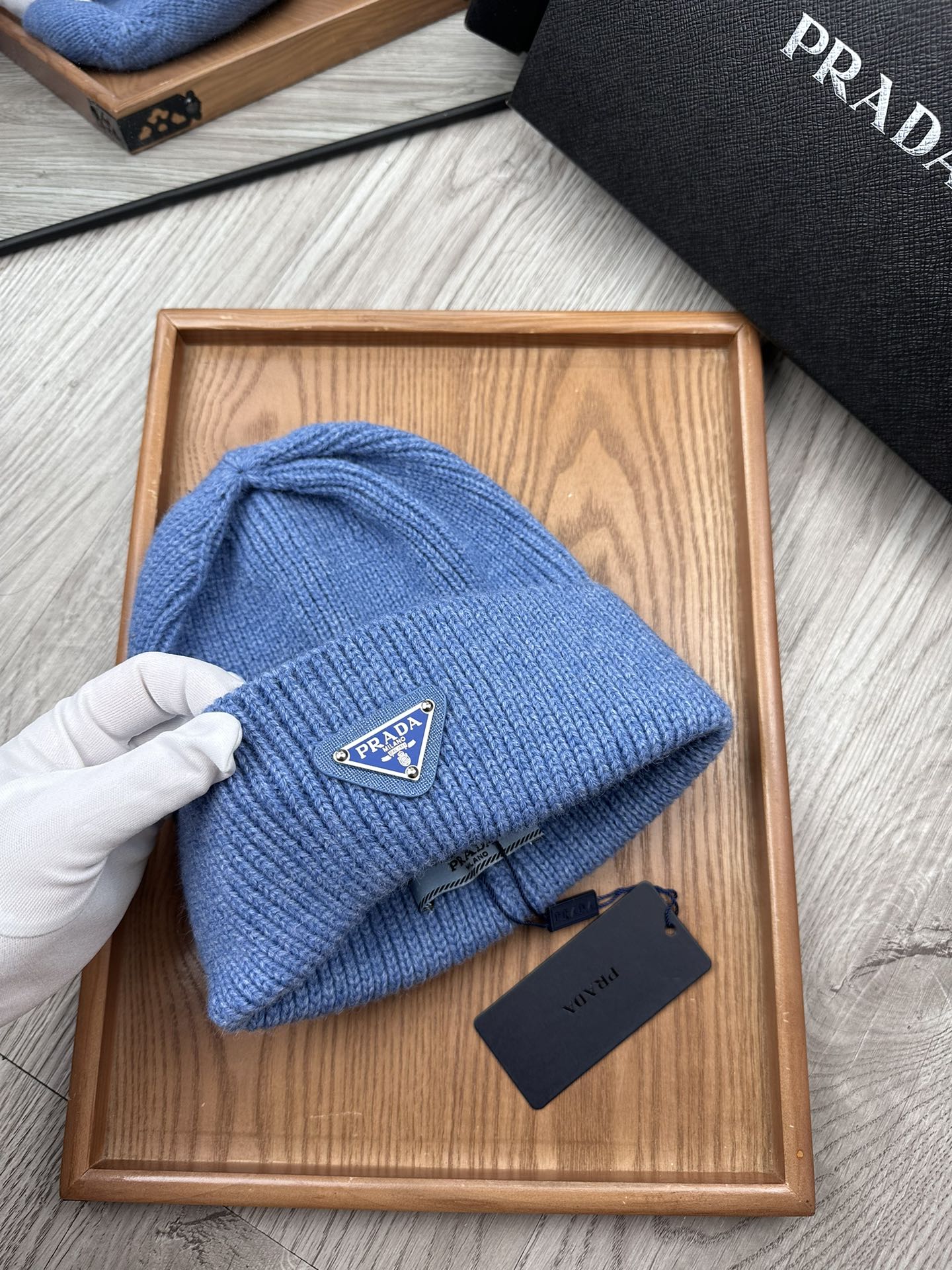 BEANIE HAT IN DOGGER BLUE WOOL 332396