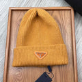BEANIE HAT IN MUSTARD YELLOW WOOL 332397
