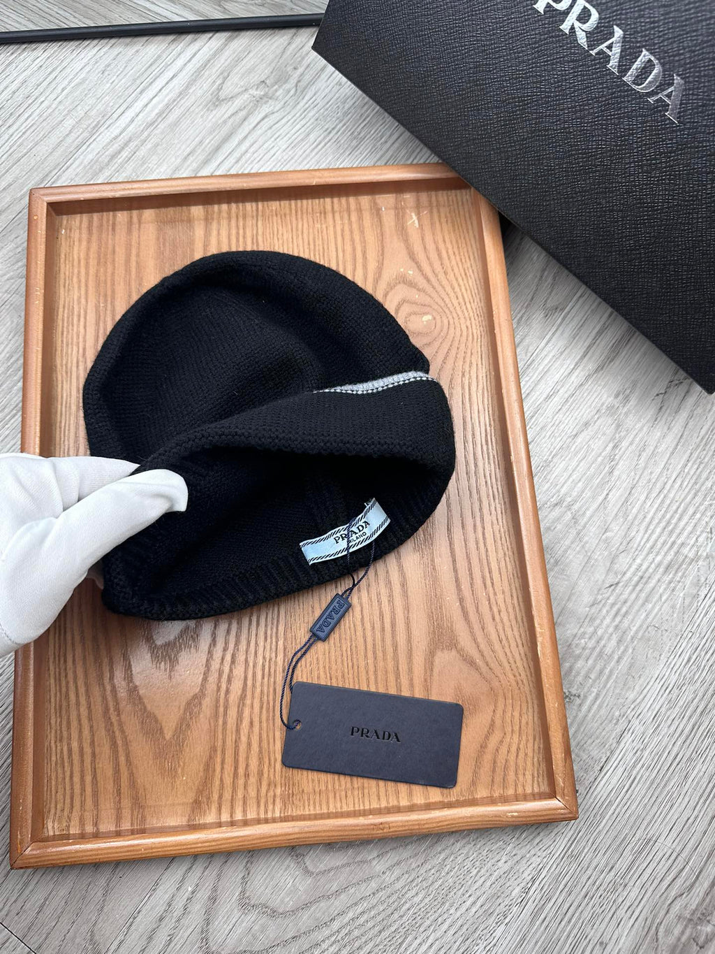 BEANIE HAT IN BLACK WOOL 349648