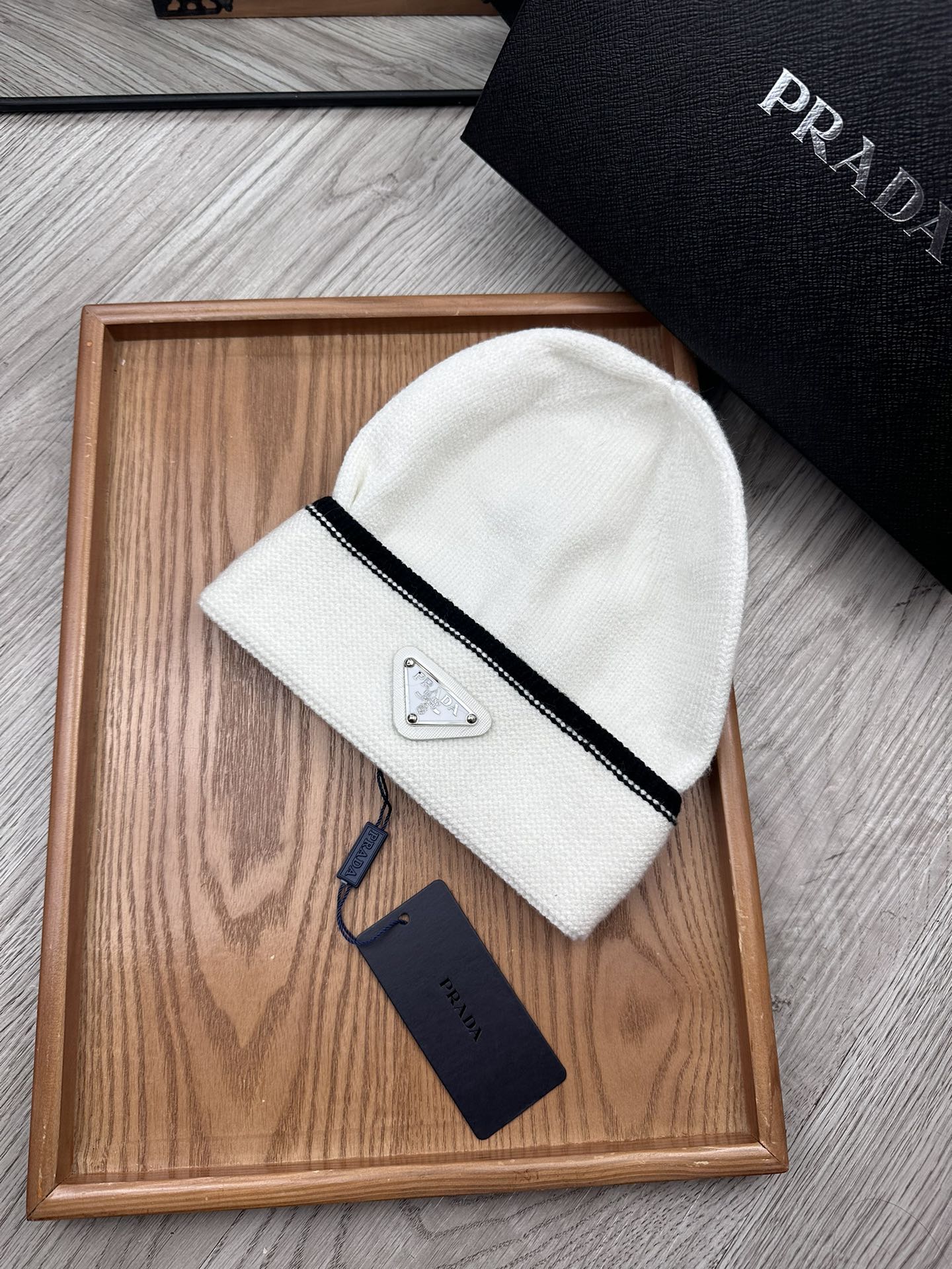 BEANIE HAT IN WHITE WOOL 349649