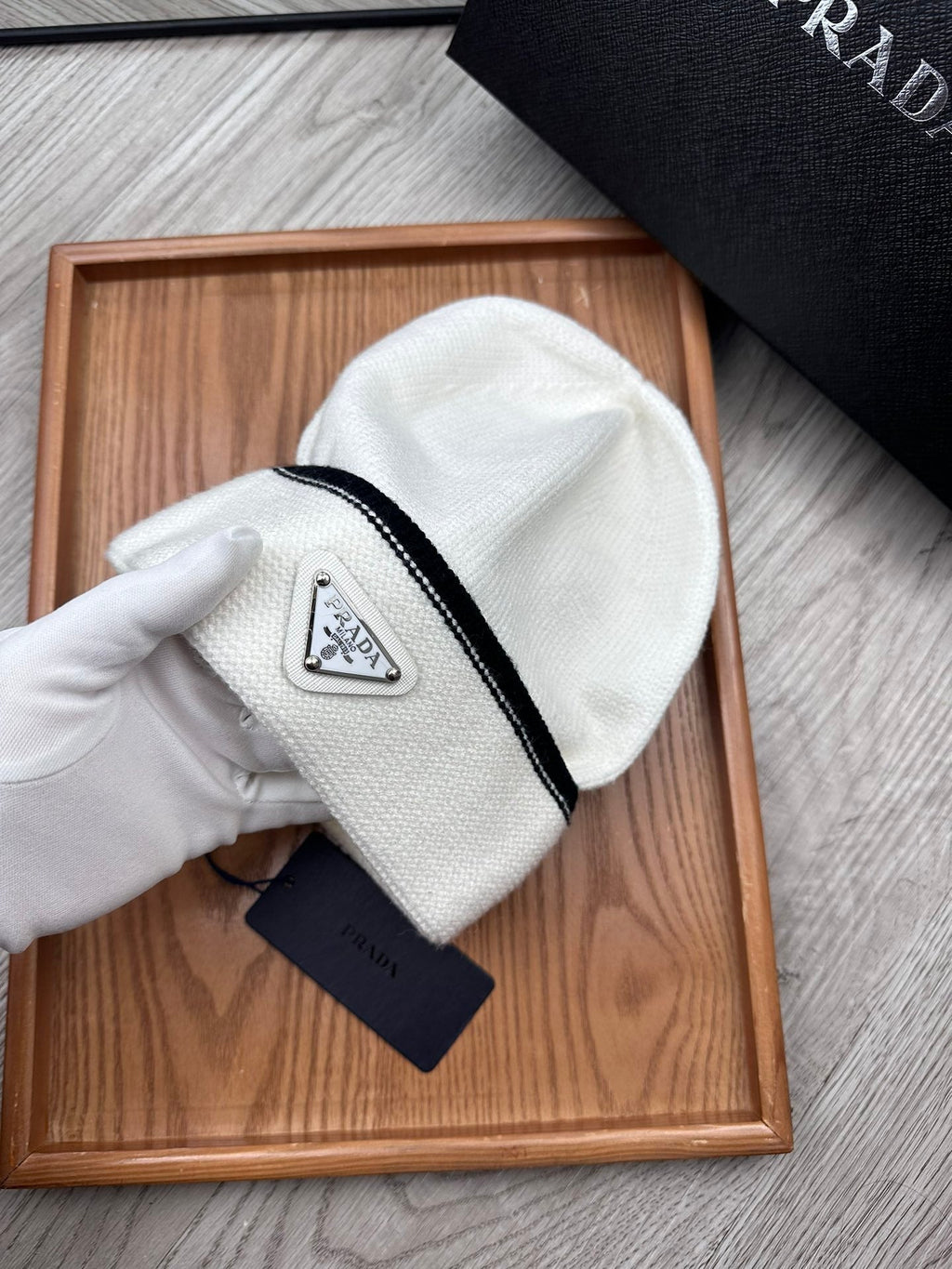 BEANIE HAT IN WHITE WOOL 349649