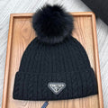 BEANIE HAT IN BLACK WOOL 352368