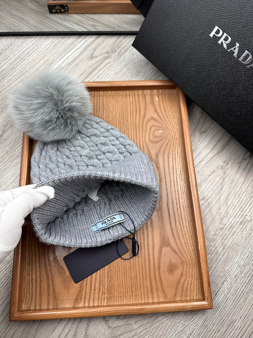 BEANIE HAT IN COIN GRAY WOOL 352378