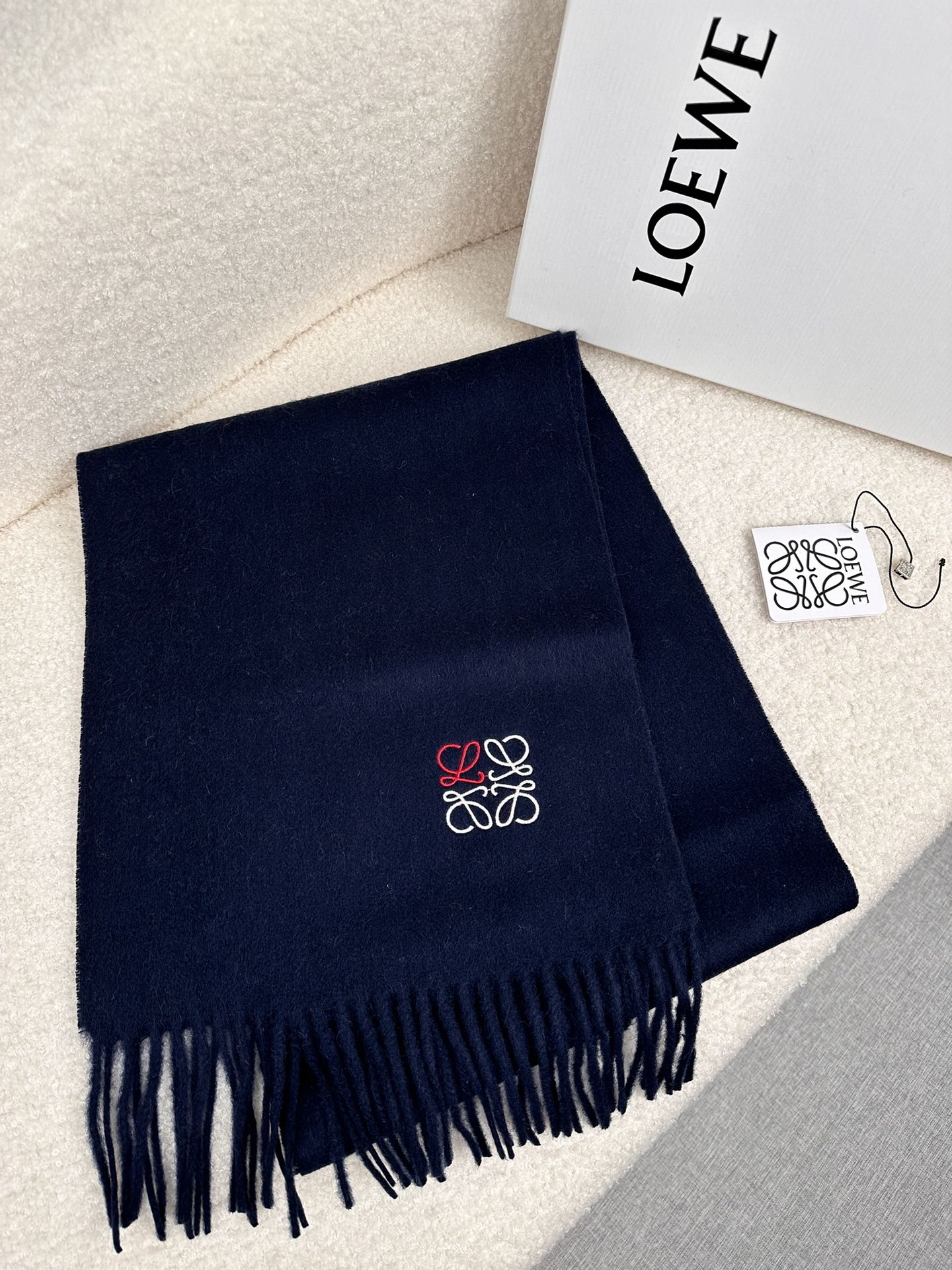 SCARF 180 CM IN NAVY BLUE CASHMERE 353155