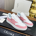 SNEAKER WITH TRIOMPHE IN WHITE MIX BABY PINK CALFSKIN