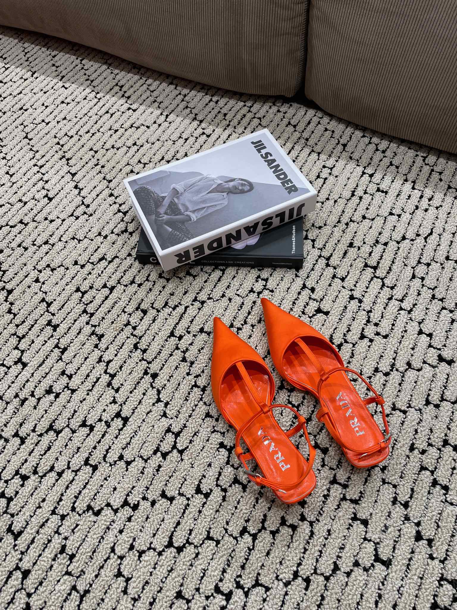 PRA SATIN SLINGBACK PUMPS BRIGHT ORANGE