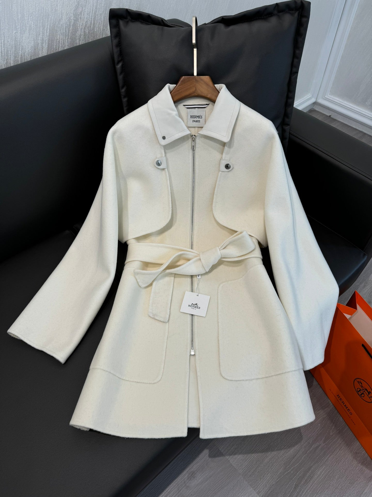 HERMES 25S MID-LENGTH CASHMERE COAT 284