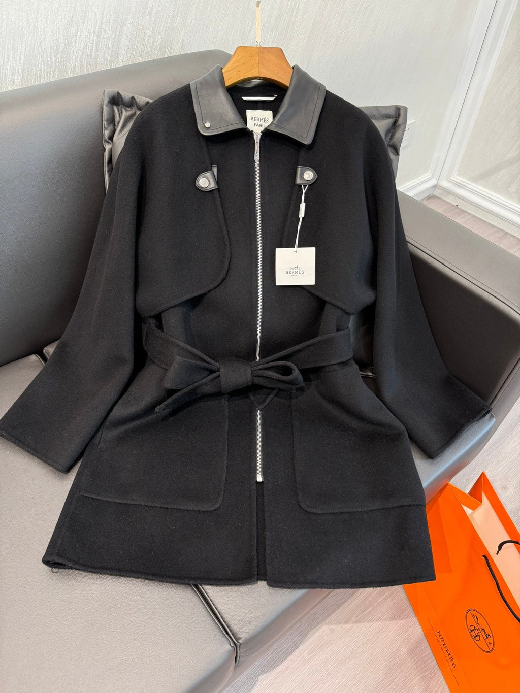 HERMES 25S MID-LENGTH CASHMERE COAT 283