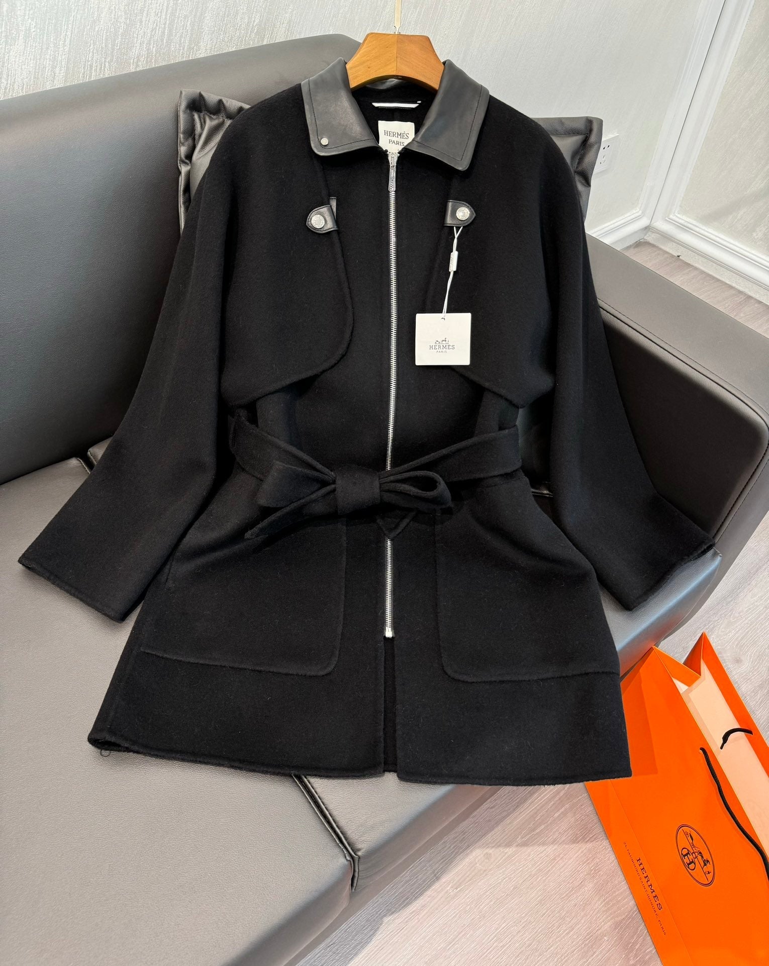 HERMES 25S MID-LENGTH CASHMERE COAT 283