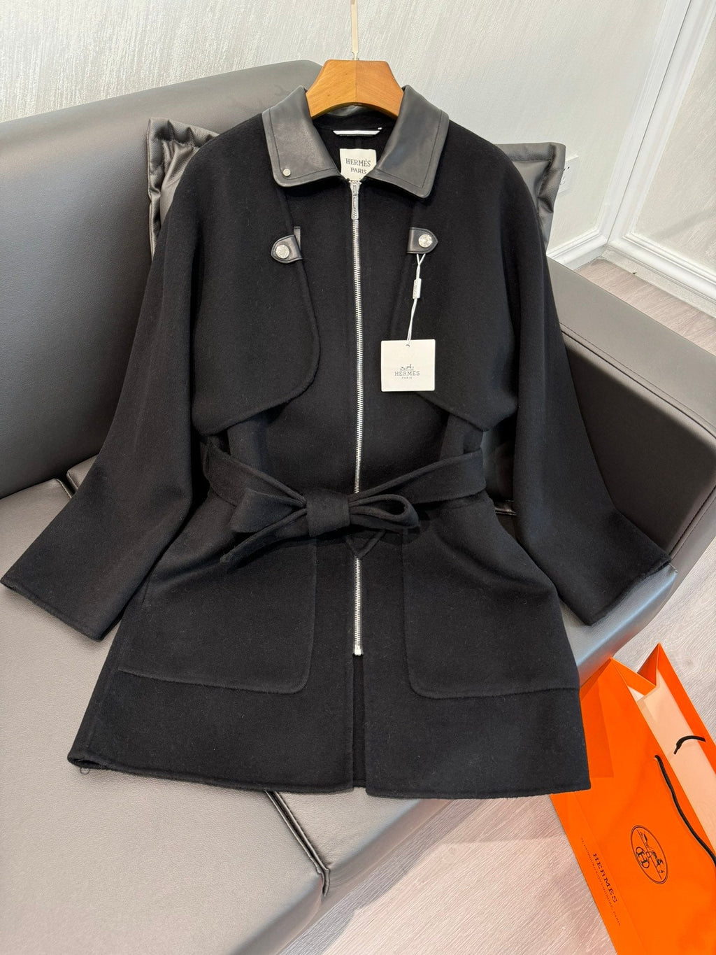 HERMES 25S MID-LENGTH CASHMERE COAT 283