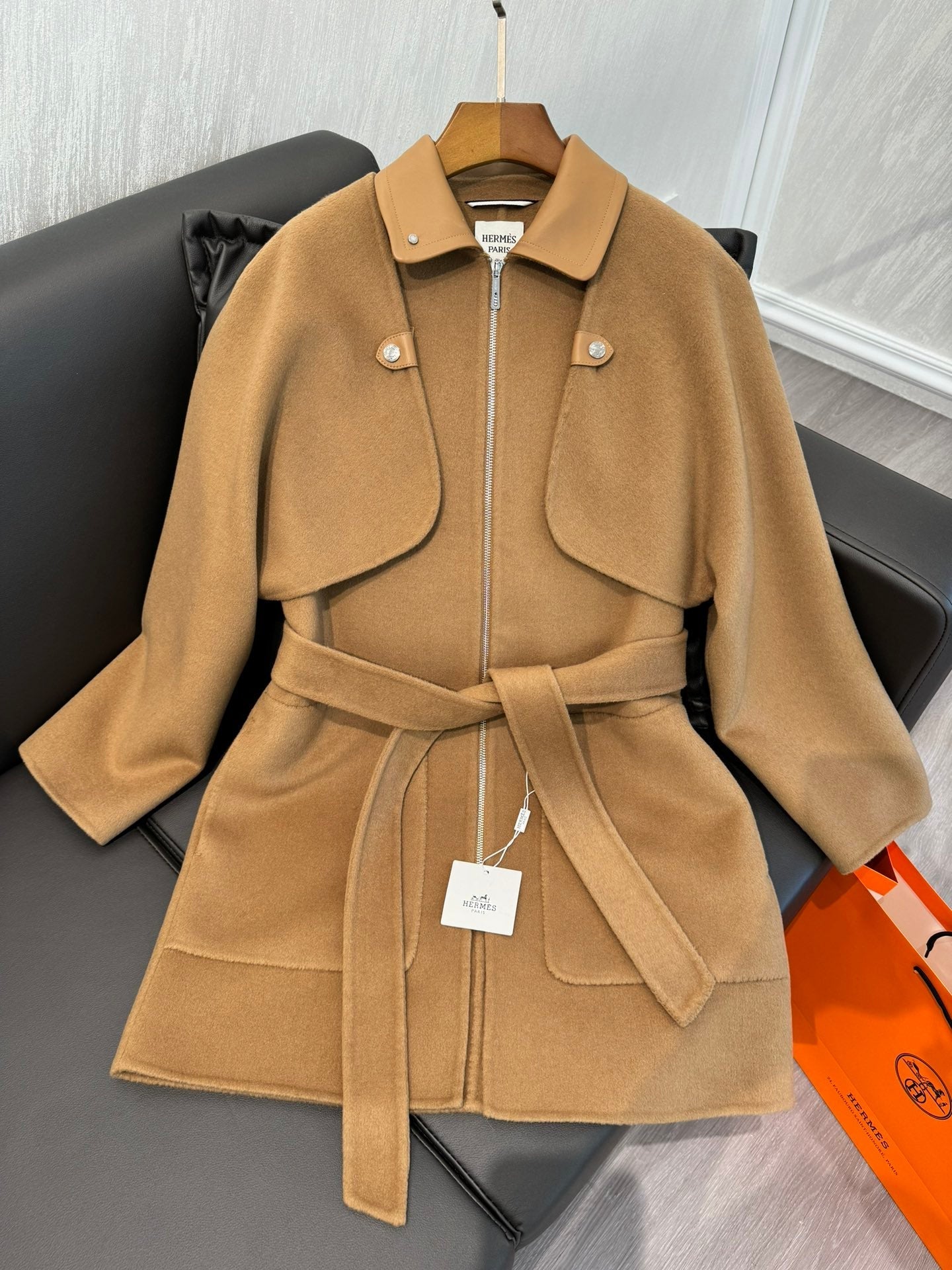 HERMES 25S MID-LENGTH CASHMERE COAT 285