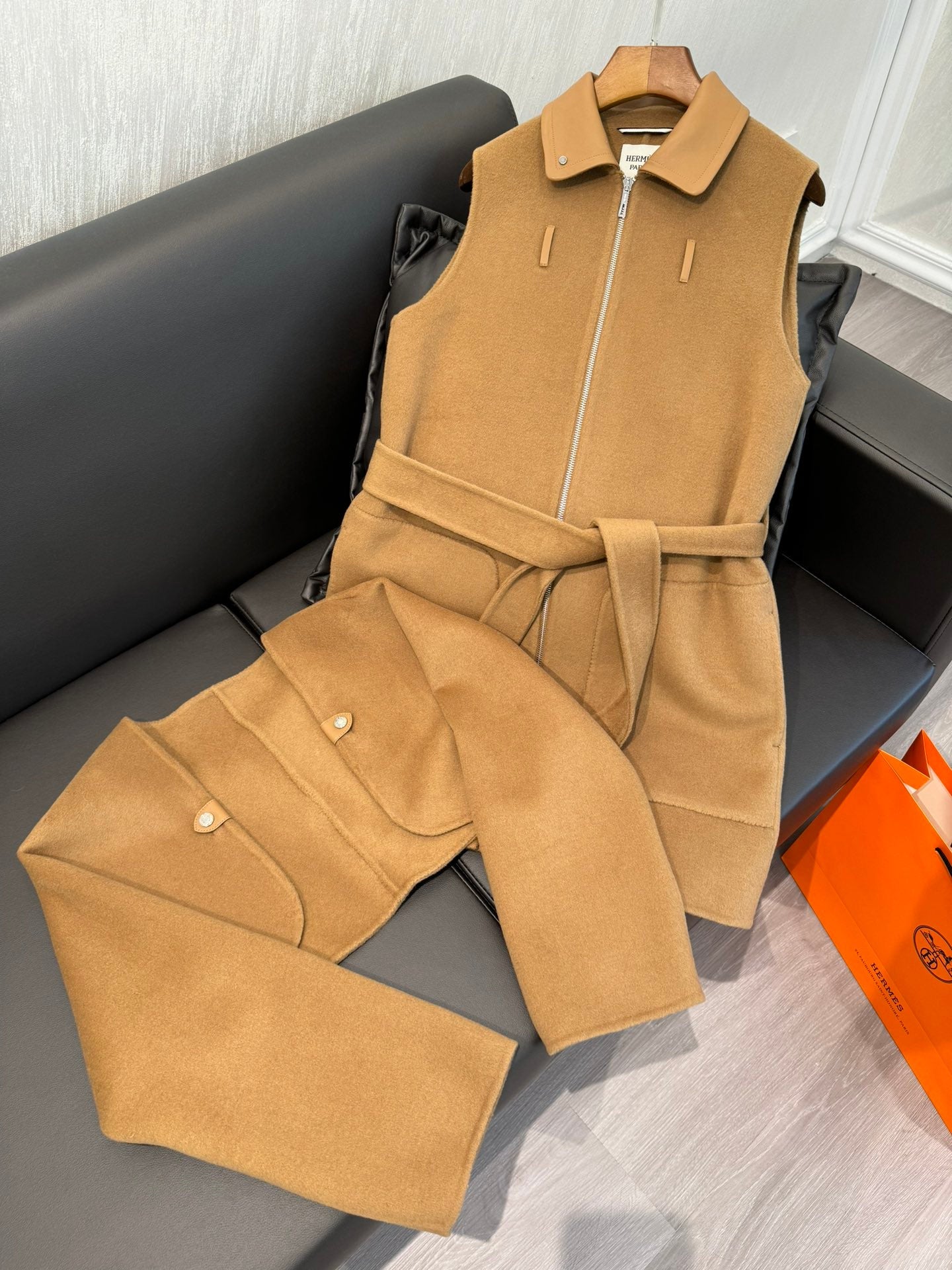 HERMES 25S MID-LENGTH CASHMERE COAT 285