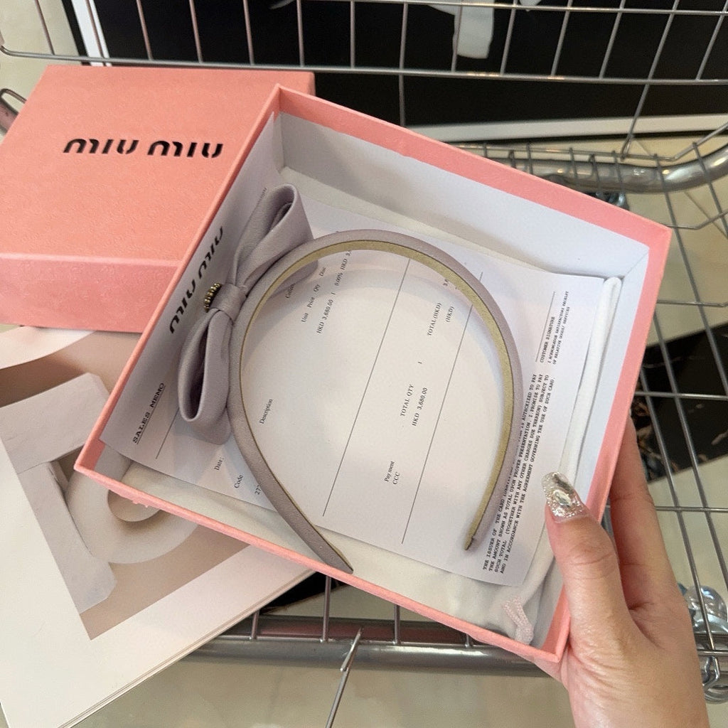 SILK BOW HEADBAND LANGUID LAVENDER 159004